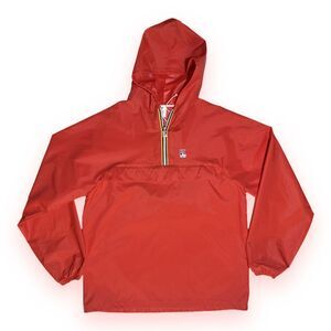 K-Way Red Half-Zip Pullover Rain Jacket Anorak Size 5 Windbreaker VTG 70s 80s